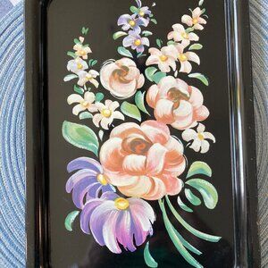 180 Vintage Painted Floral Tray CottageCore